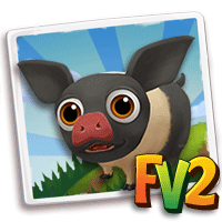 Pig Child Hampshire, , Teresa just raised a Hampshire Pig to an adult!, Teresa has finished feeding her Hampshire Pig in FarmVille 2! Grab an extra baby bottle to feed your own baby animals!